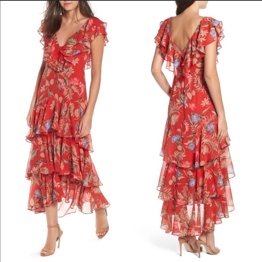 Tiered Ruffle Maxi Wayf Dress Medium